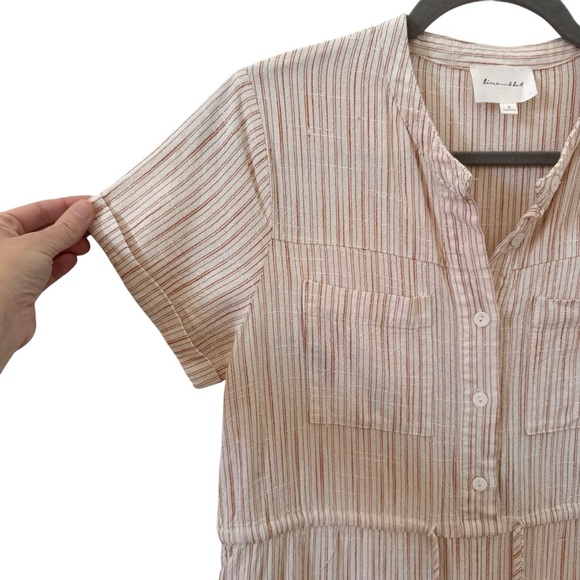 Line + Dot Pascal Jumpsuit Cream Orange Striped Size Small - Picture 7 of 16